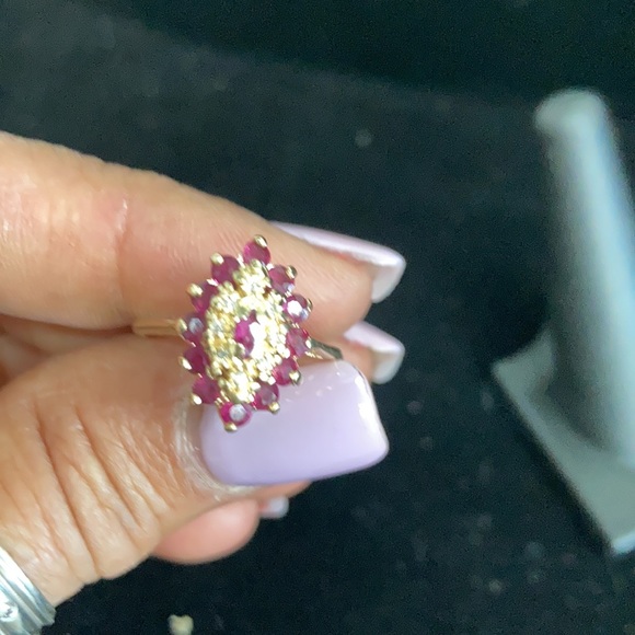 Gorgeous July Birthstone Ring Ruby,Diamonds,14k - Picture 15 of 16